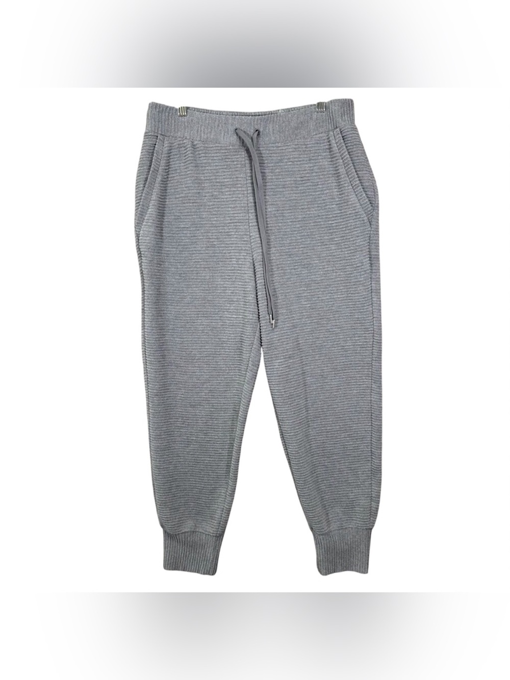 Calia By Carrie Underwood Knit Jogger Sweatpants Gray Ribbed Size Medium Casual
